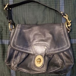 Coach black leather handbag